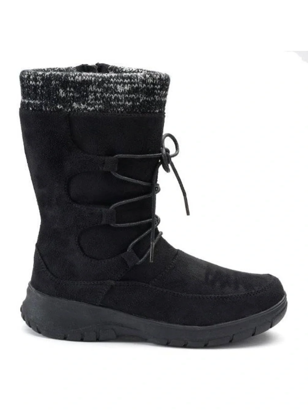 Itasca Winter Boots 6 Womens Black Water Resistant Suede Zip Up Round Toe Deidre